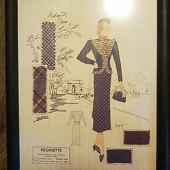 Anthropologie Dress Design Framed Wall Hanging - Picture 2 of 5